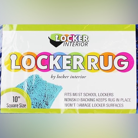 102. KIDS SCHOOL LOCKER FUR RUG CARPET BY LOCKER INTERIOR - BLUE, 10 INCH SQUARE - Picture 4 of 8